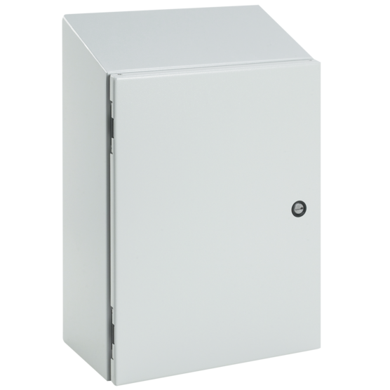 HOFFMAN CSD302410ST Enclosure, Sloped Top, 30 x 24 x 10 Inch Size, Light Gray, Steel | CH8GQM