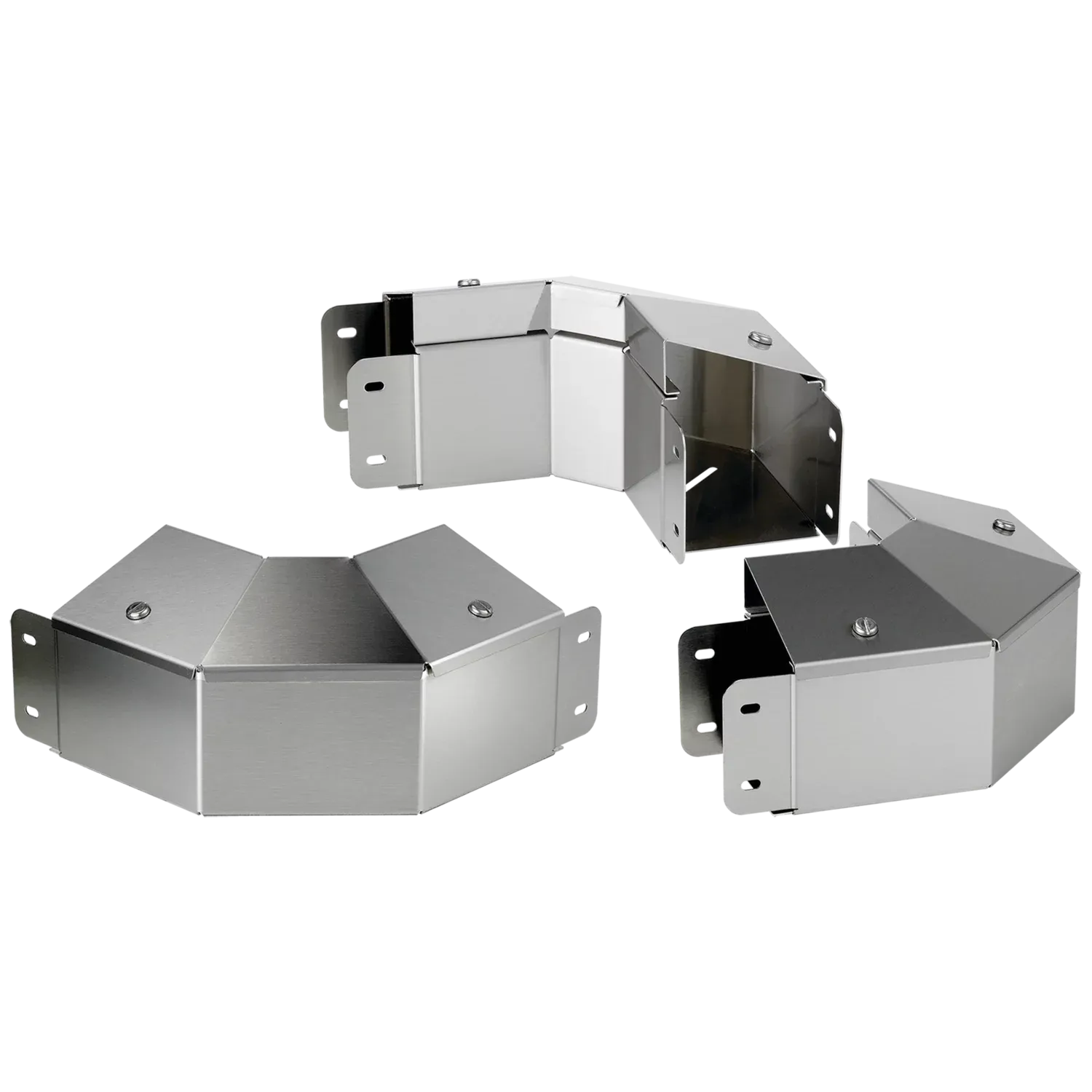 HOFFMAN CTS44EFCO90SS Wireway, 90 Deg. Elbow, 4 x 4 Inch Size, 304 SS, Sloped Outward With Tabs | CH8HLK