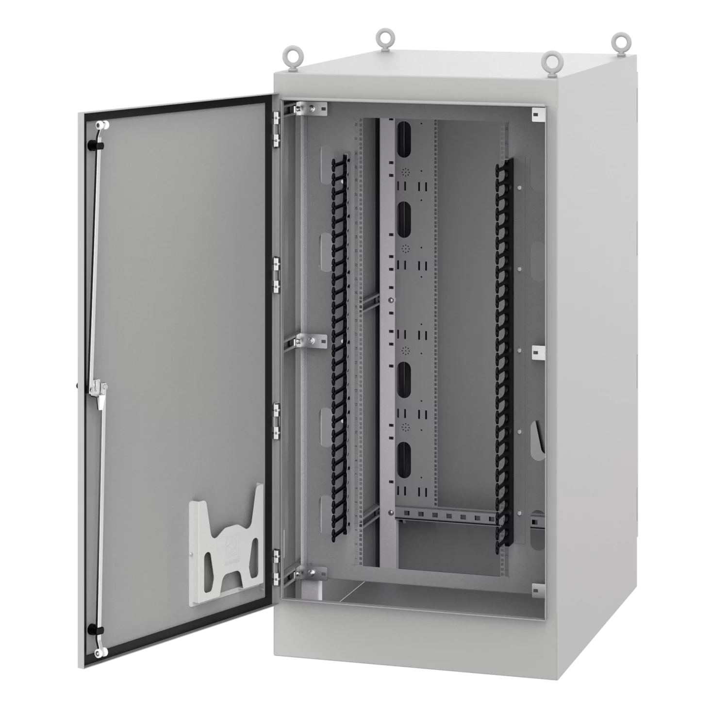 HOFFMAN D722436SDAAC Dual Access Cabinet, Free Standing, 72 x 24 x 36 Inch Size, Light Gray, Steel | CH8HRU