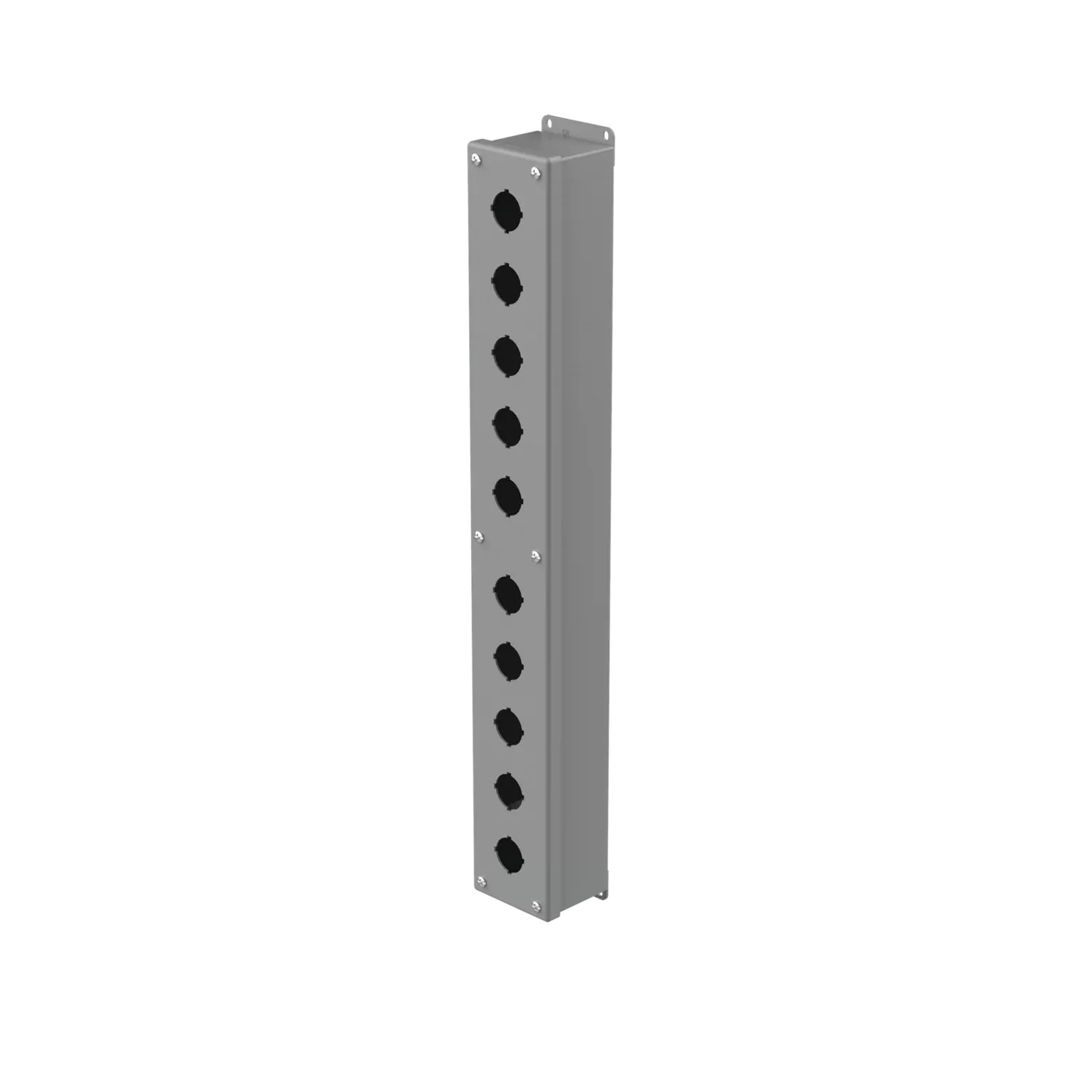 HOFFMAN E10PB Pushbutton Enclosure, Type 12, 10 Holes, 30.5mm Hole Size, Gray, Steel | CH8HYU