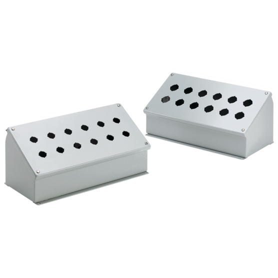 HOFFMAN E1PBAM Pushbutton Enclosure, Sloped Front, 1 Hole, 22.5mm Hole Size, Steel | CH8JBH