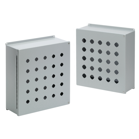 HOFFMAN E20PBY25 Extra Large Pushbutton Enclosure, Type 12, 20 Holes, 30.5mm Hole Size, Gray, Steel | CH8JBR