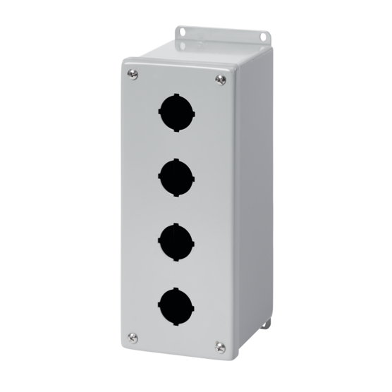 HOFFMAN E2PBXM4 Pushbutton Enclosure, Type 4, 2 Holes, 22.5mm Hole, 6 x 4 x 4.75 Inch Size, Steel | CH8JCG
