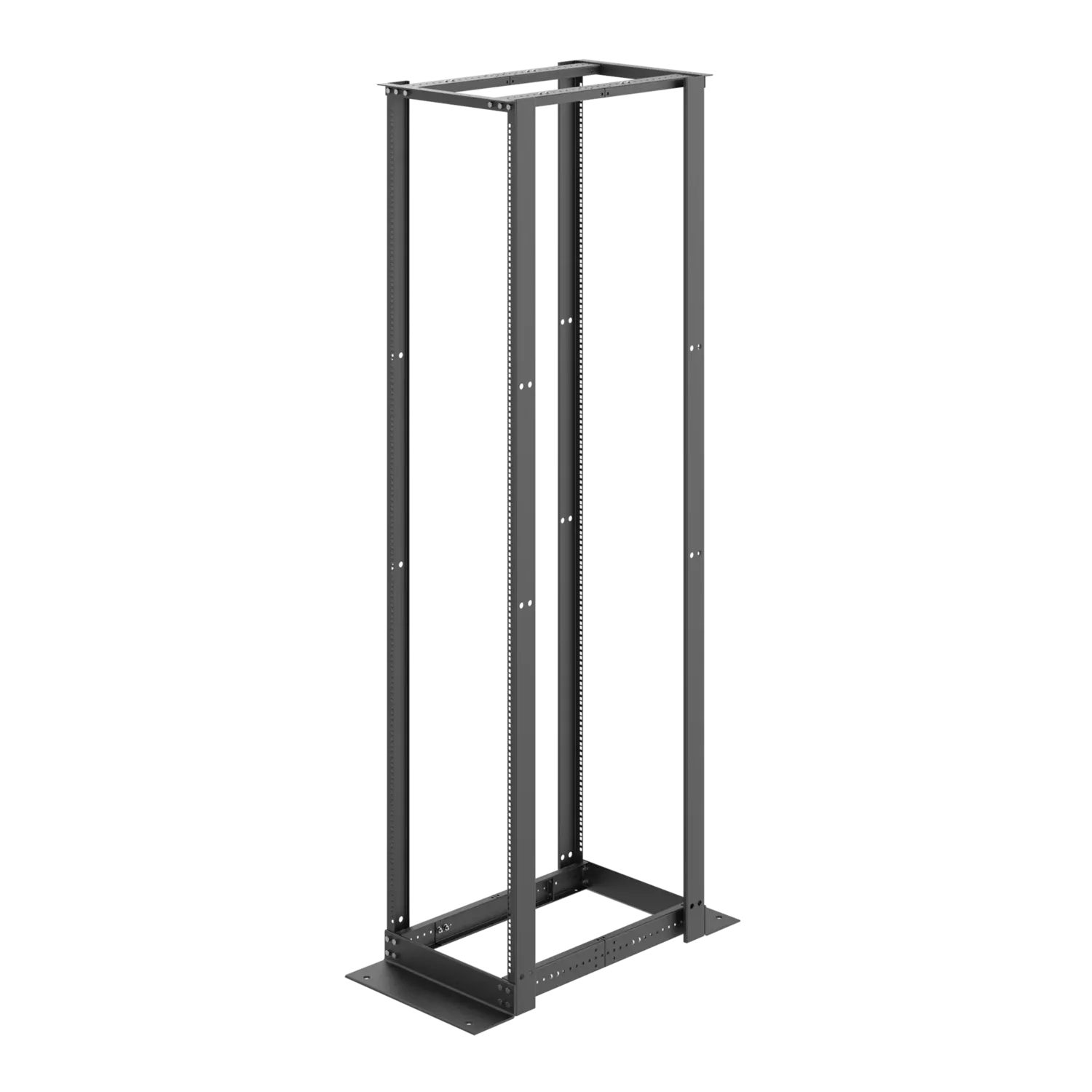 HOFFMAN E4DRS19FM51U Open Frame Rack, 4 Post, 96 x 20.25 Inch Size, Black, Aluminium, Square, 51Pk | CH8JDF
