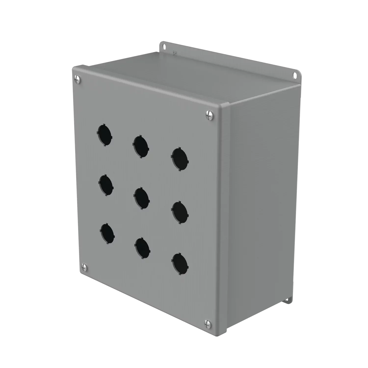 HOFFMAN E9PBXM Pushbutton Enclosure, 22.5mm Size, Gray, Steel | CH8JFG