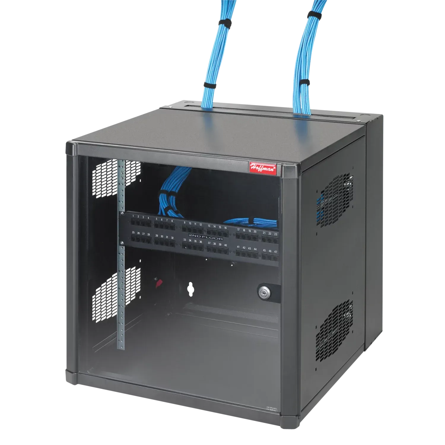 HOFFMAN EWMWG482425 Window Cabinet, Double Hinge, Type 1, 48 x 24 x 25 Inch Size, Black, Steel | CH8JUR