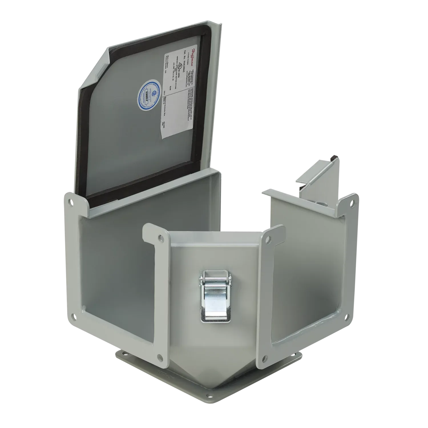 HOFFMAN F44LE9AC Wireway, 90 Deg. Elbow, 4 x 4 Inch Size, Gray, Steel | CH8KMD