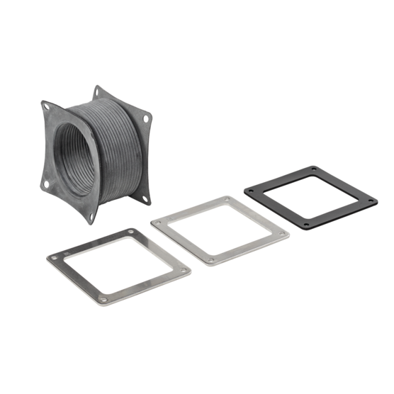 HOFFMAN F66WFFSS Flexible Fitting, 6 x 6 Inch Size, Rubber/Stainless Steel | CH8KXA