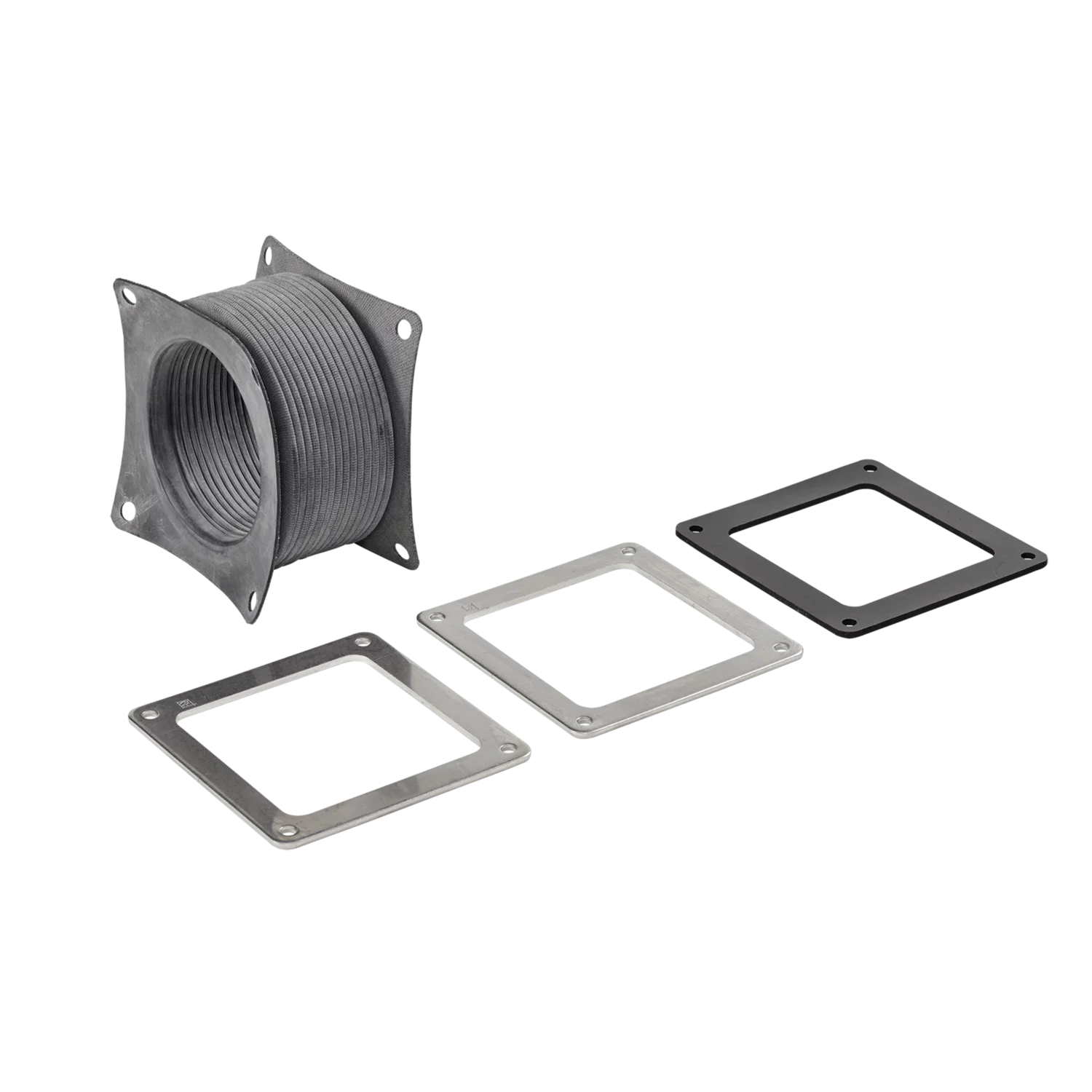 HOFFMAN F44WFFSS Flexible Fitting, 4 x 4 Inch Size, Rubber/Stainless Steel | CH8KQJ