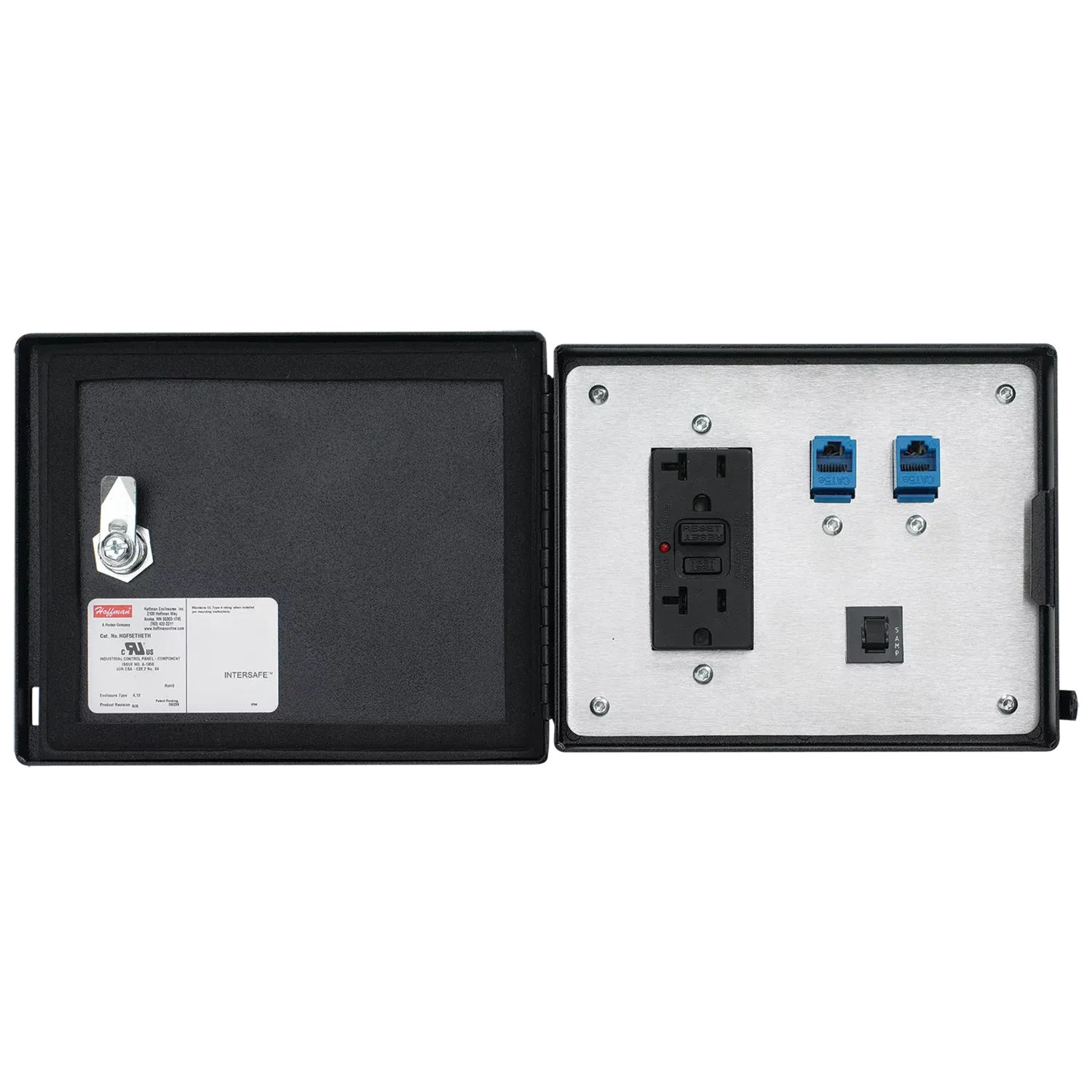 HOFFMAN HDP5ETHETH Data Interface Port, Ethernet, Duplex, Black, Steel | CH8LXG