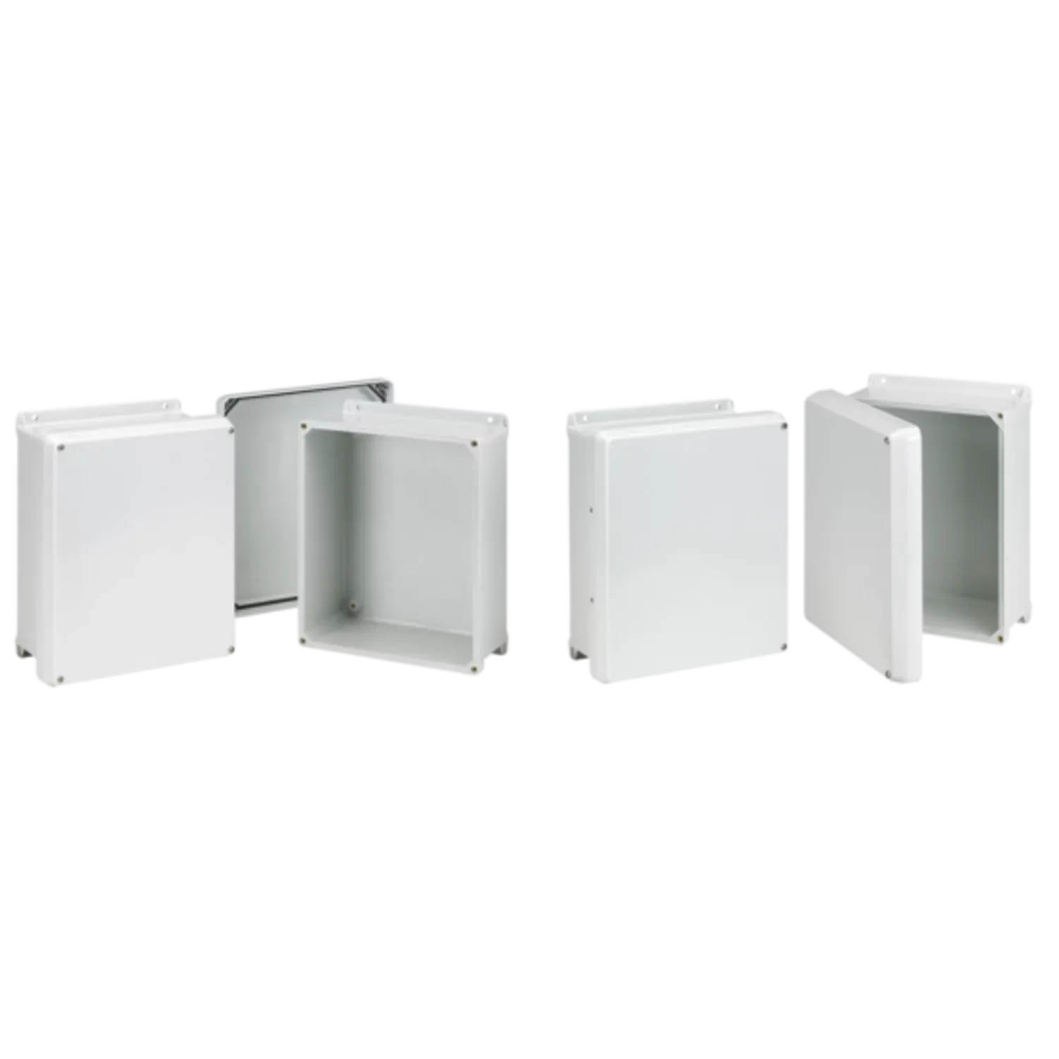 HOFFMAN HJ606WLG Enclosure, Flat Cover With Screws, 5.71 x 5.72 x 4.05 Inch Size, Fiberglass | CH8MFQ