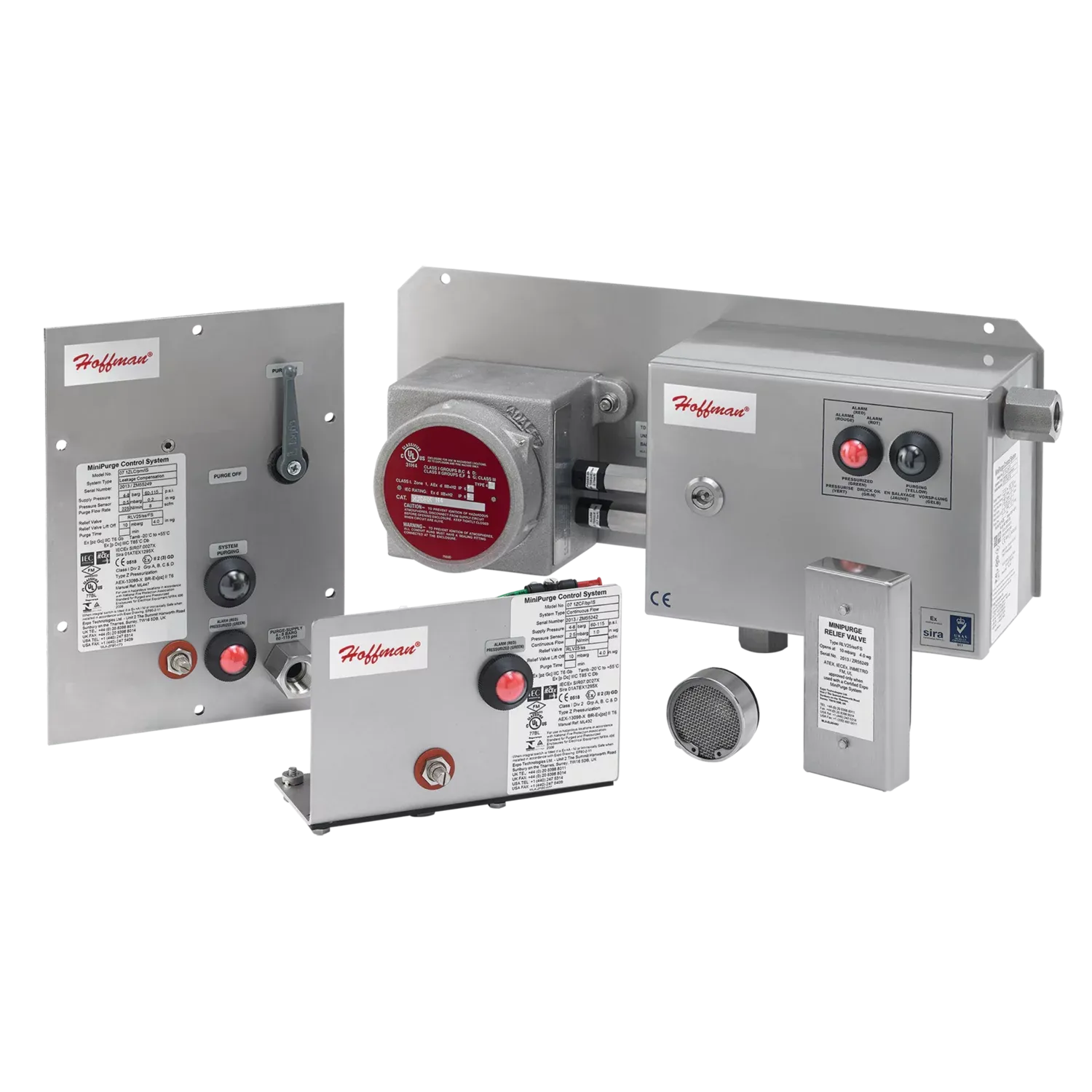 HOFFMAN PCFF1YZ Purge Pressurization System, Continuous Flow, Flush Mount, 4-8 bar, SS | CH8UKN