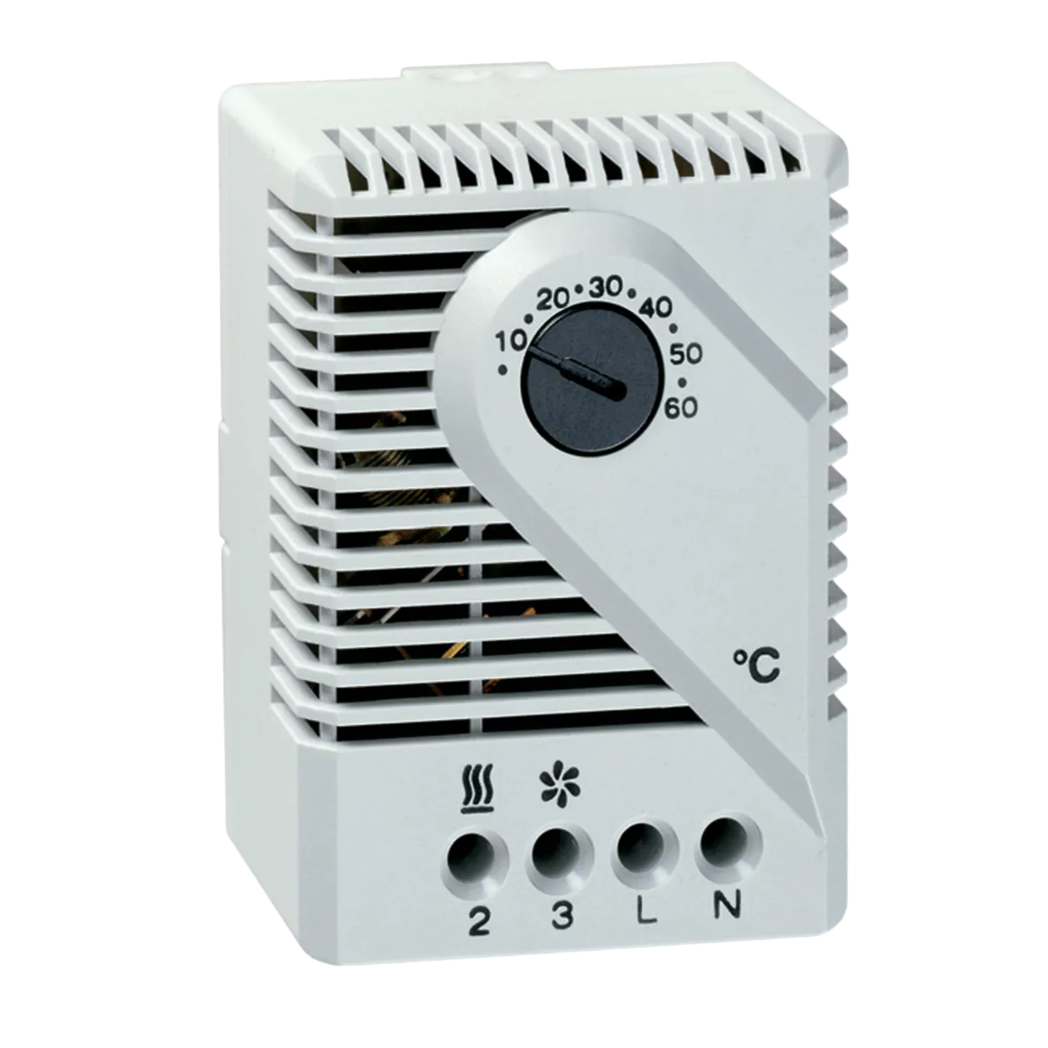 Thermostat Controller, 67 x 50 x 38mm Size, 230V, Light Gray, Plastic, Celcius