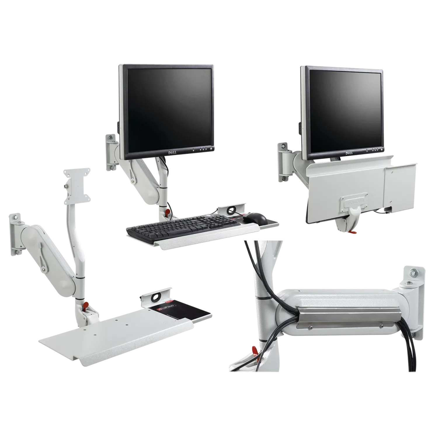 HOFFMAN VAMONITOR Monitor And Keyboard Arm, 21.22 x 25 x 25.63 Inch Size, Gray, Aluminium | CH8XYW