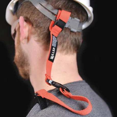 Hard Hat Lanyard, Black/Orange, Clip, Polyester, Hard Hats