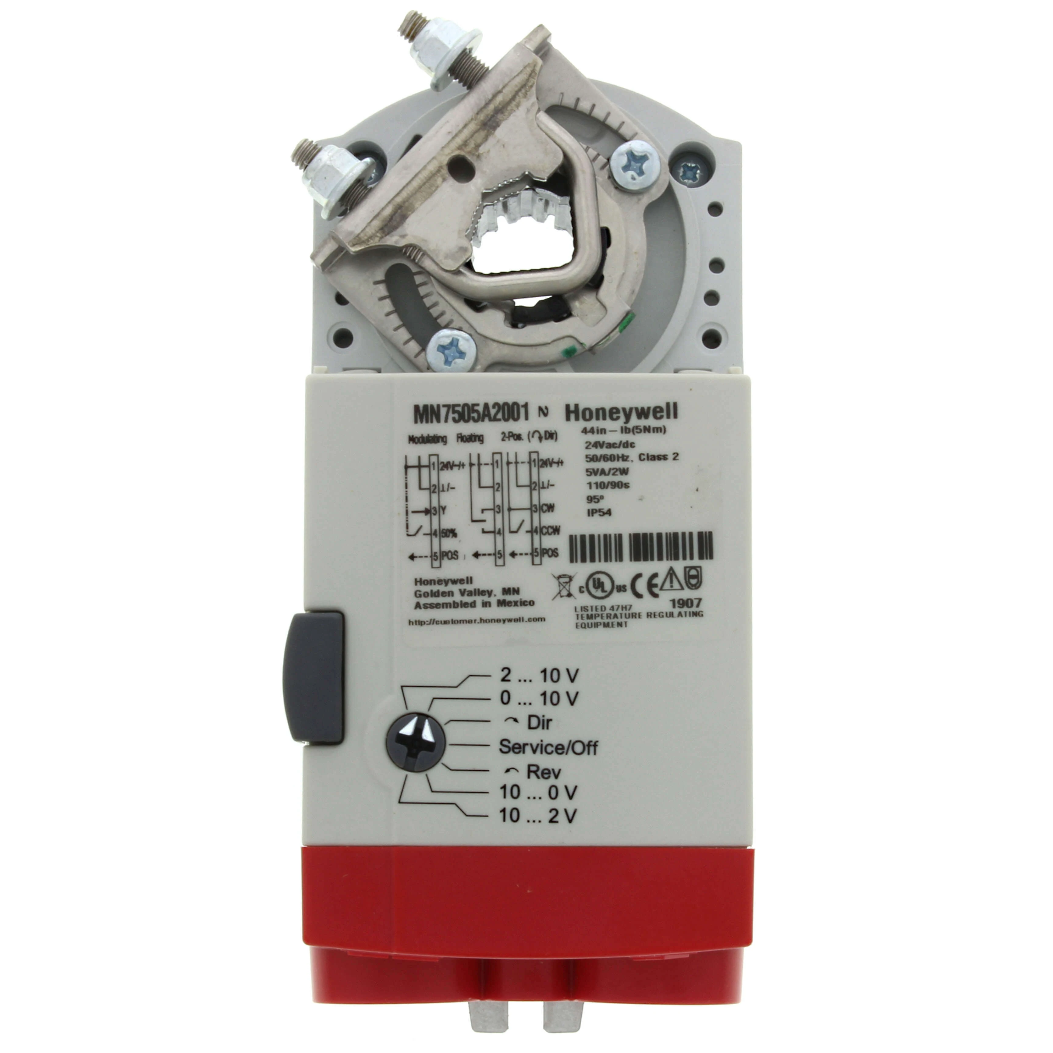 HONEYWELL MN7505A2001 24 VAC/DC On/Off Floating SPDT Electric Actuator, -5 Deg. to 140 Deg. F | CD2GAU 278Y11
