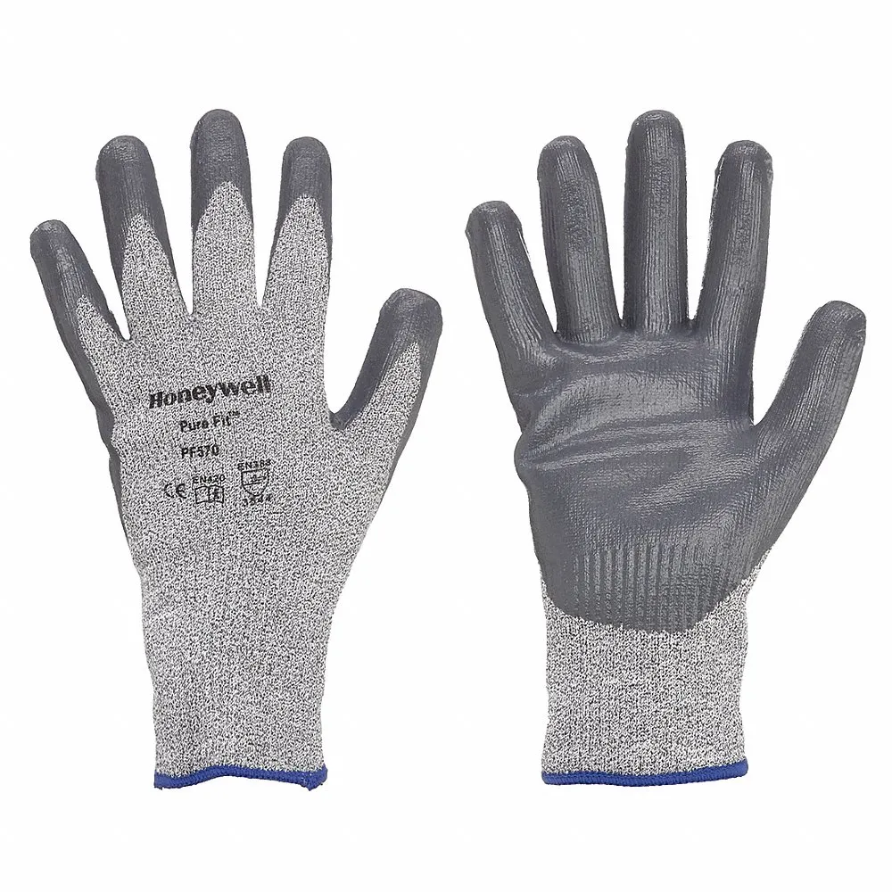 Coated Gloves, M, Palm, Nitrile, ANSI/ISEA Abrasion Level 4, Smooth, 1 PR