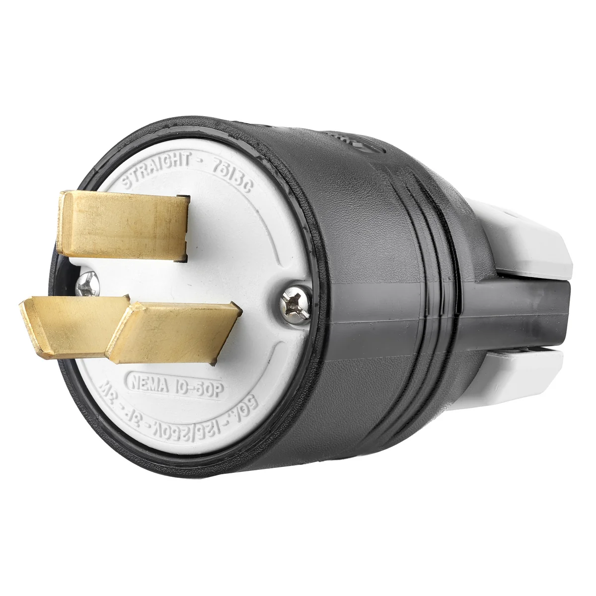 GRAINGER 7513NP Straight Blade Plug, 10-50P, 50 A, 125/250VAC, Black, 3 Poles | CQ2FZY 49YY32