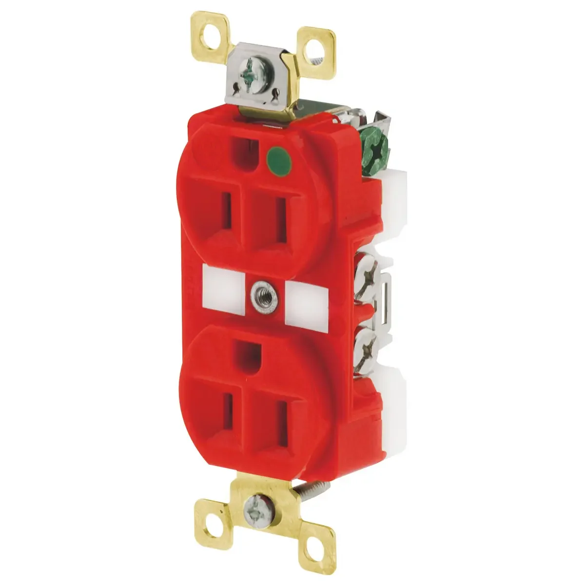 GRAINGER BRY8200RED Receptacle, Duplex, 5-15R, 15 A, 125V AC, Red, 2 Poles, Screw Terminals | CQ2EXG 52HD43