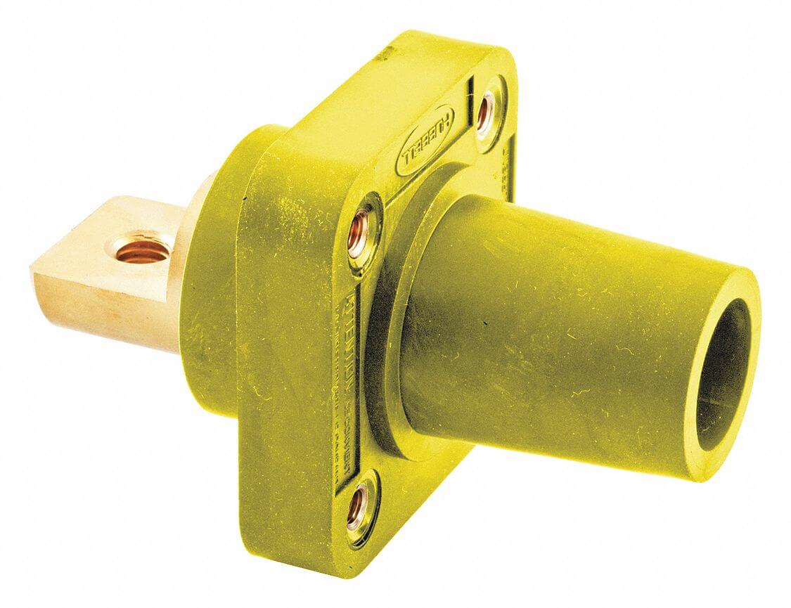 HUBBELL HBLFRBY Single Pole Connector Receptacle Yellow | AF7AQQ 20TR84