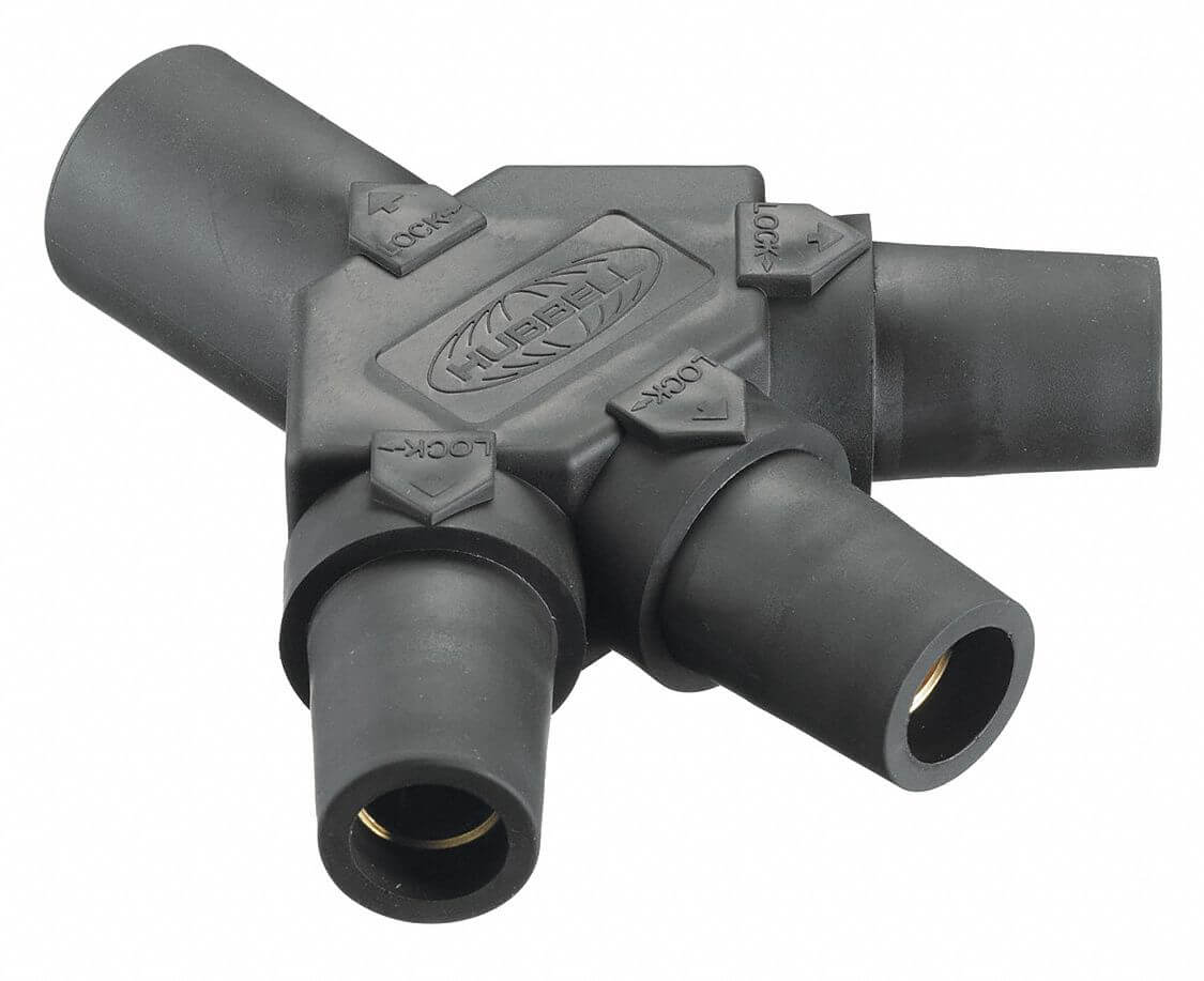 Single Pole Connector Tri Tap Black