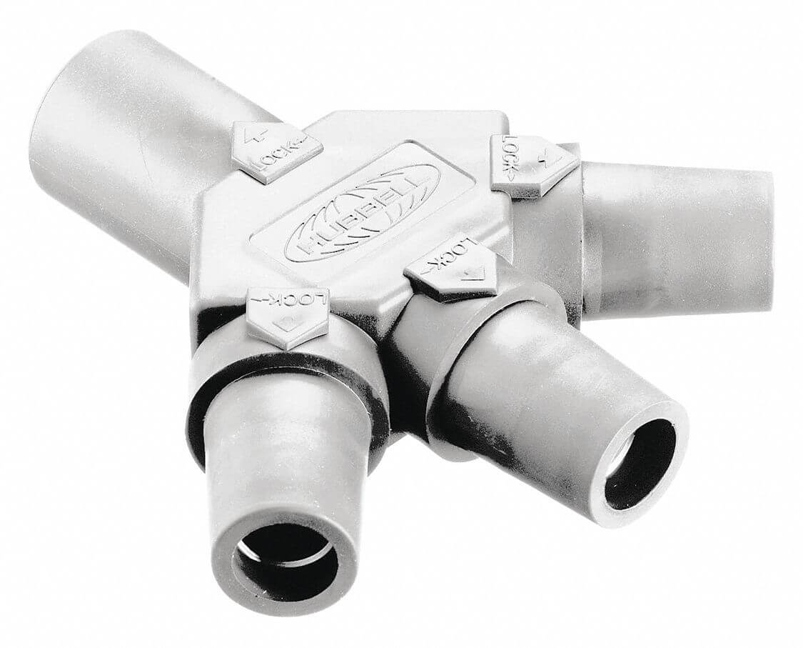 Single Pole Connector Tri Tap White