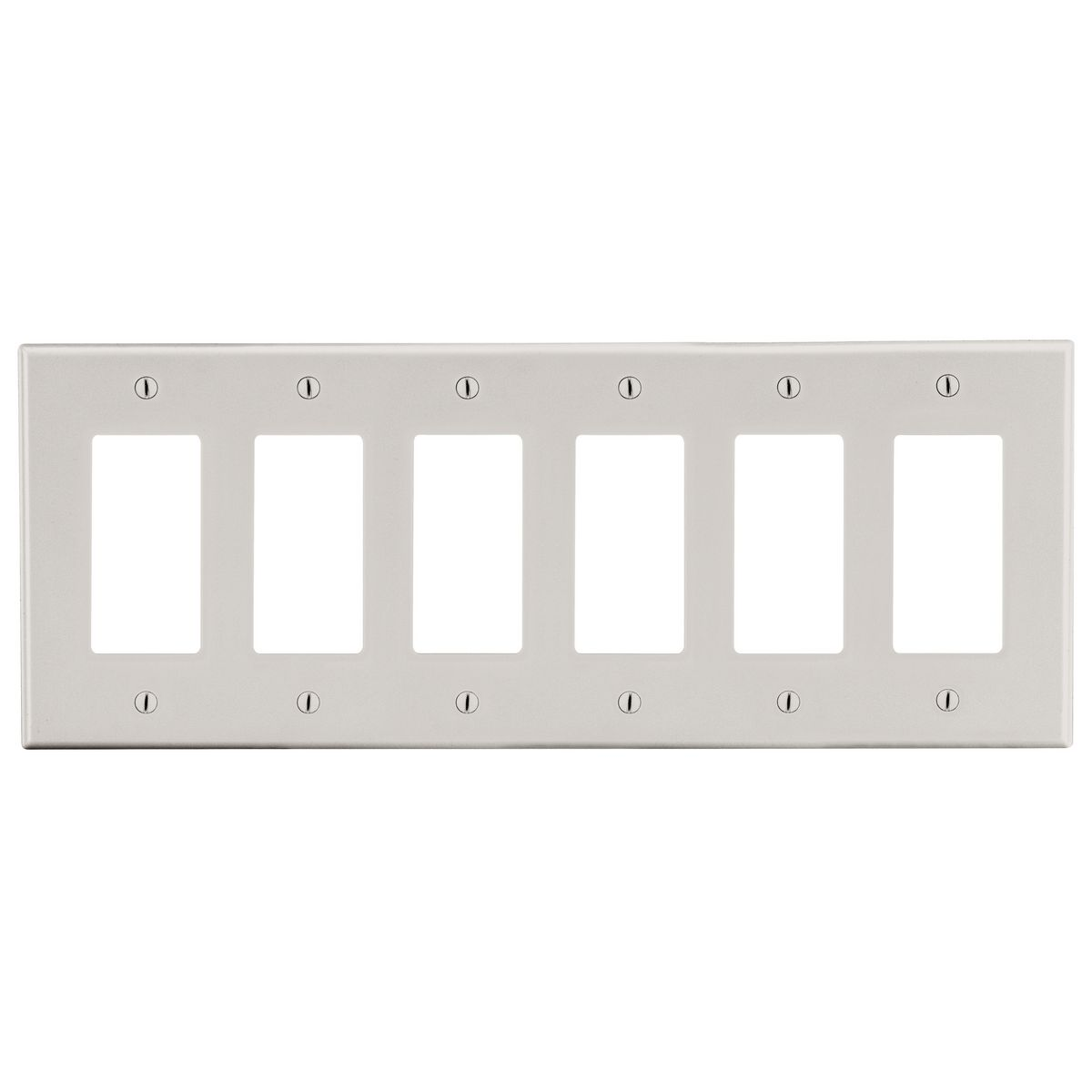 Wallplate, 6-Gang, 6) Decorator, Light Almond