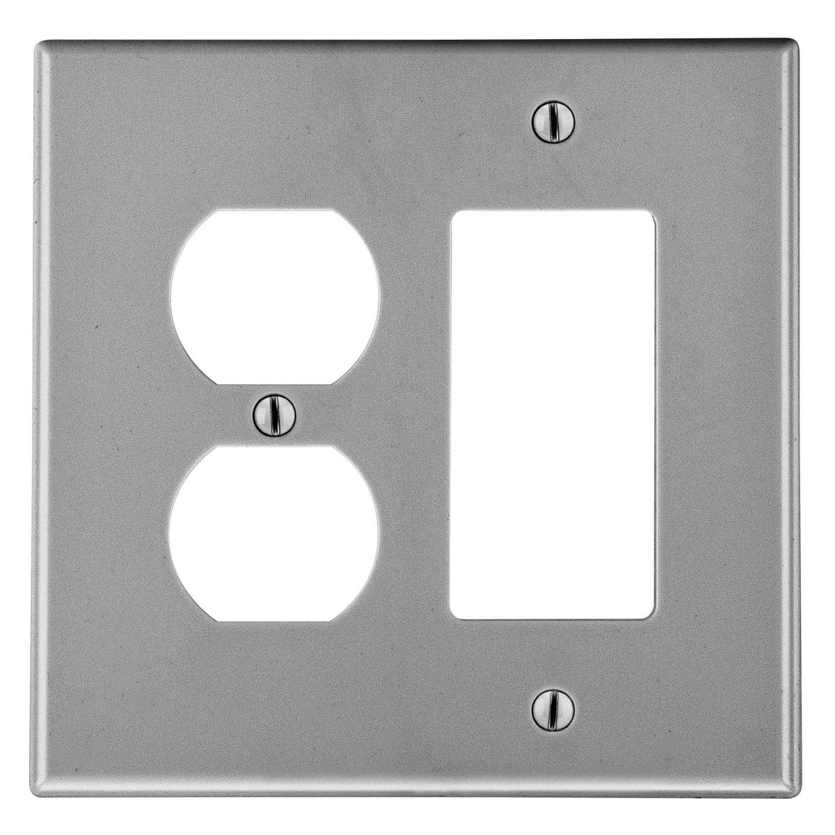 WALLPLATE, 2-G, 1) DUP 1) DEC, GY