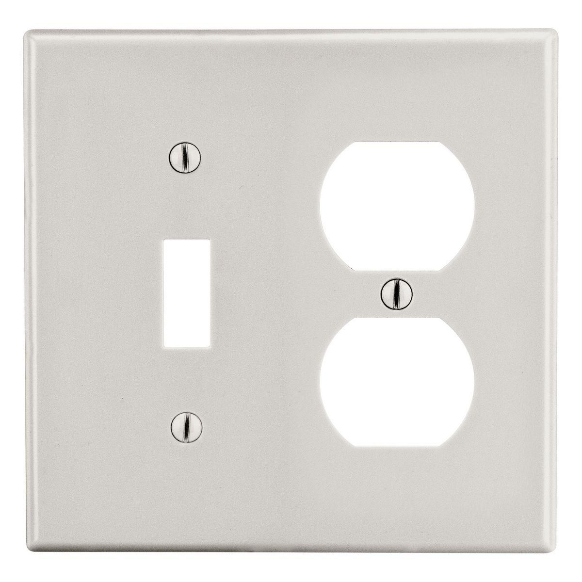 Wallplate, 2-Gang, 1) Duplex 1) Toggle, Light Almond