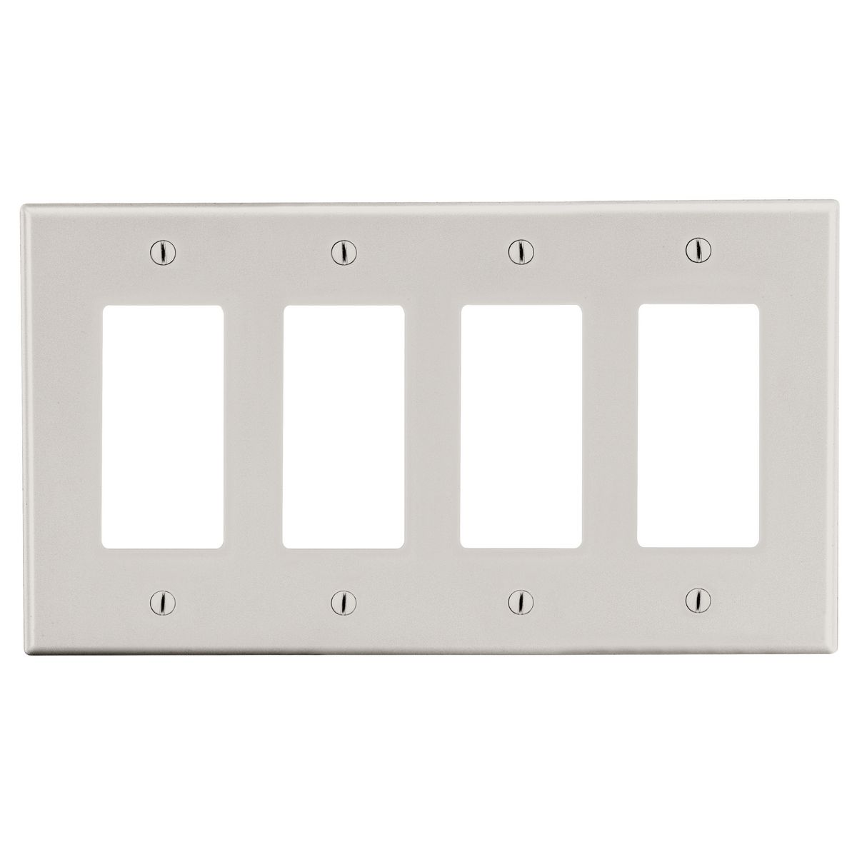 Wallplate, Mid-Size 4-Gang, 4) Decorator, Light Almond