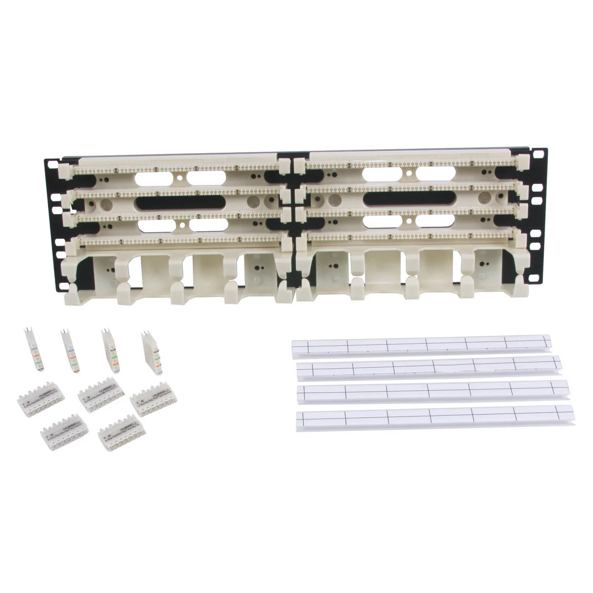 Patch Panel Mount Kit, Cat 5e, 200-Pair, 5-Pair Blocks, Cable Trough