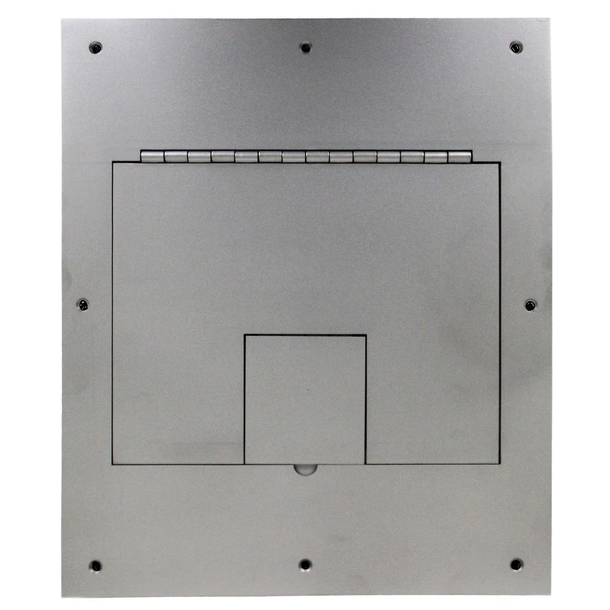Floor Box Cover, 7-Gang, Stainless Steel, No Edging