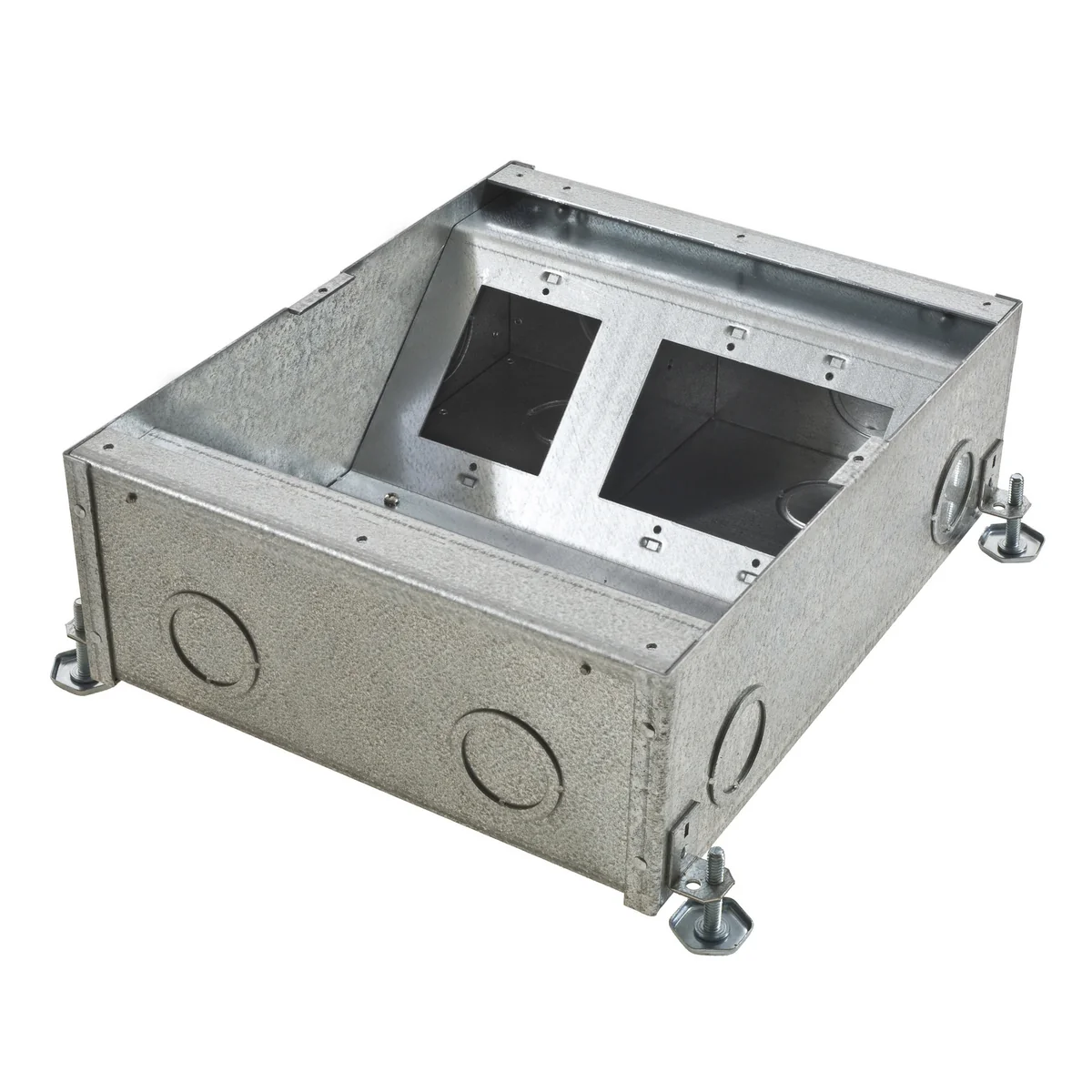 Floor Box, 7-Gang, 4.08 Inch Depth, Pre Galvanized Steel
