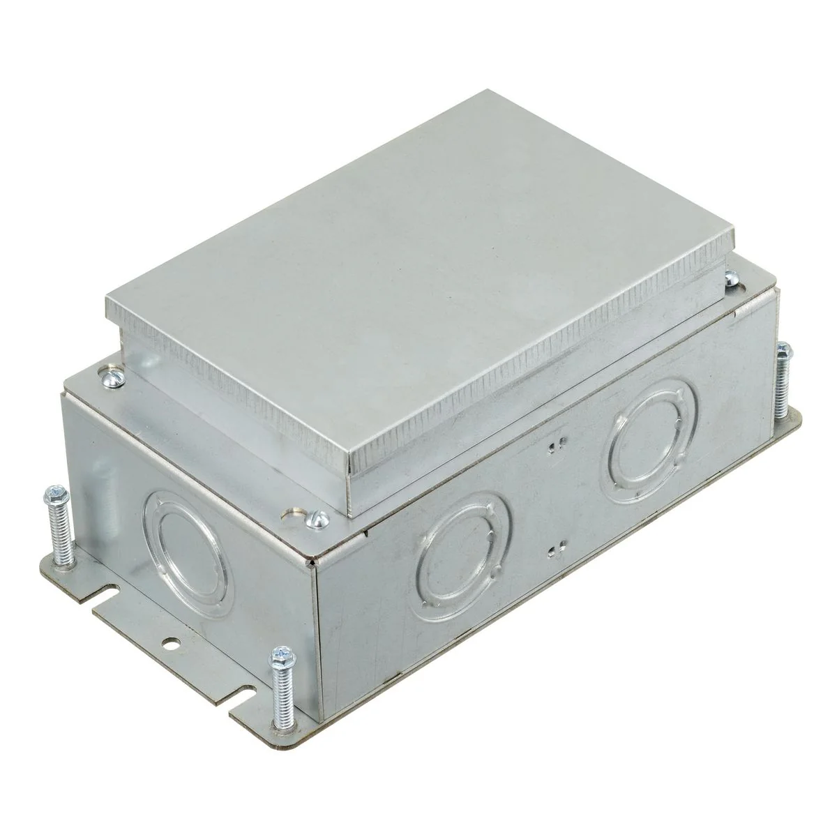 Concrete Floorbox, 2-Gang, Rectangular Cover