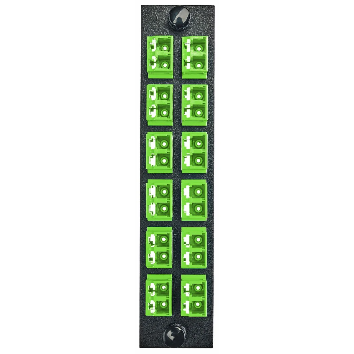 Fiber Adapter Panel, 24-Fiber, 12 LC Duplex, Green, Ceramic Zirconium