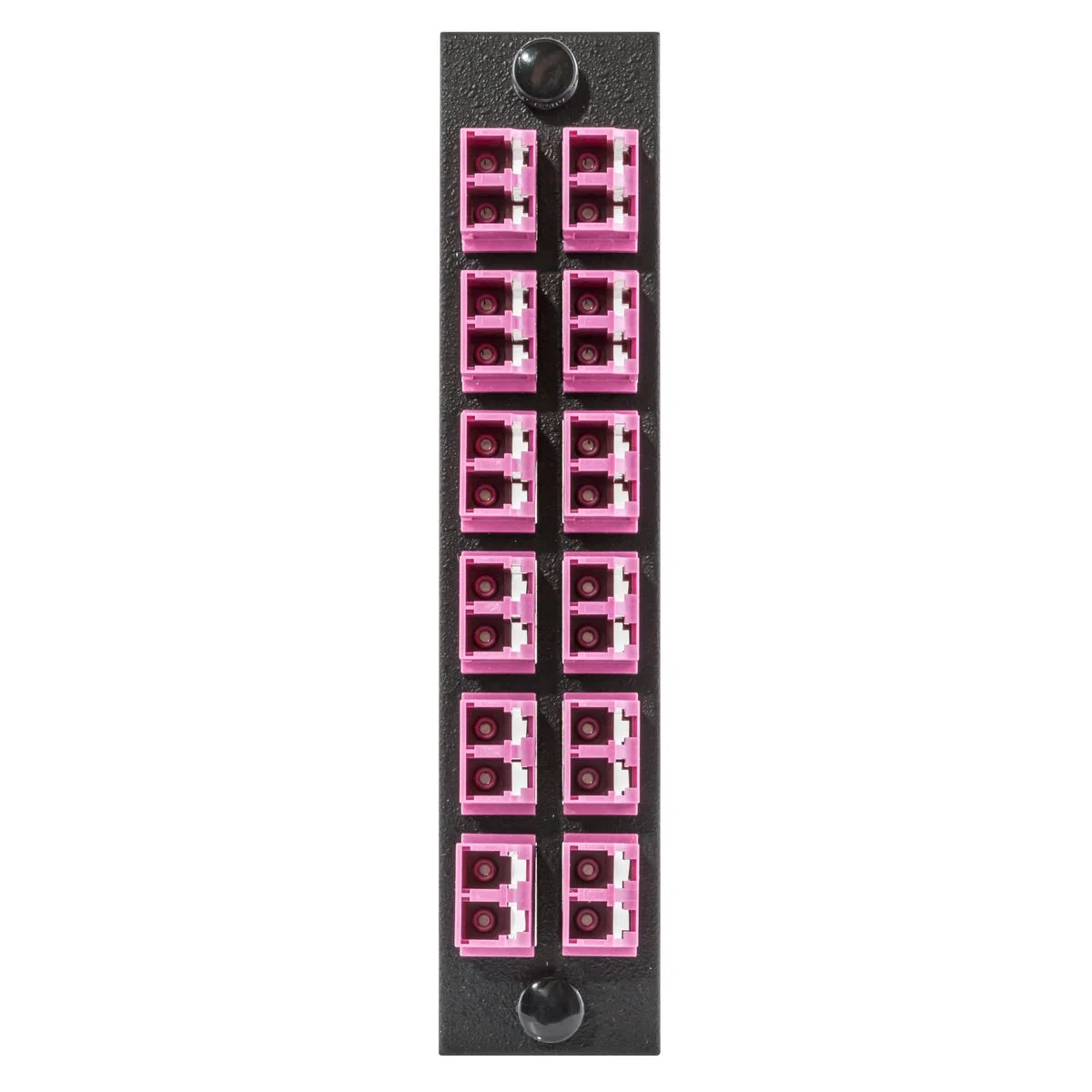 Fiber Adapter Panel, 24-Fiber, 12 LC Duplex, Violet, Ceramic Zirconium