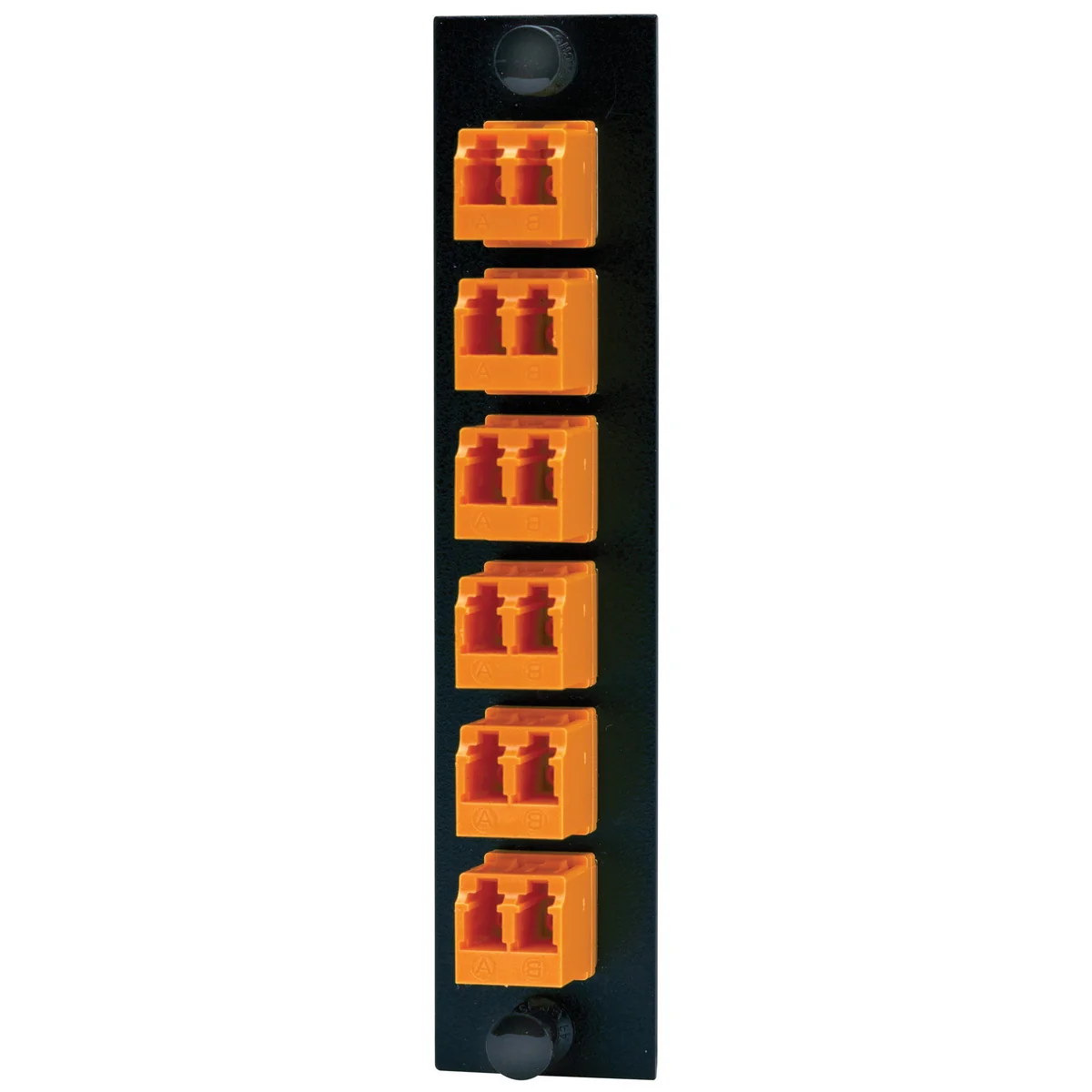 Fiber Adapter Panel, 12-Fiber, 6 LC Duplex, Orange, Ceramic Zirconium