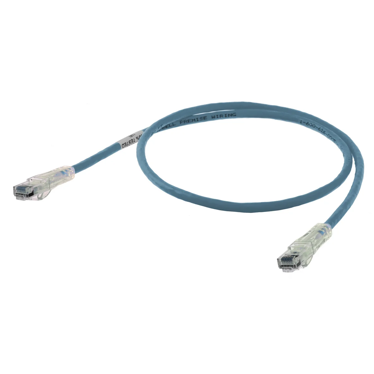 Patch Cord, Cat6 Secure Boot, Blue, 10 ft