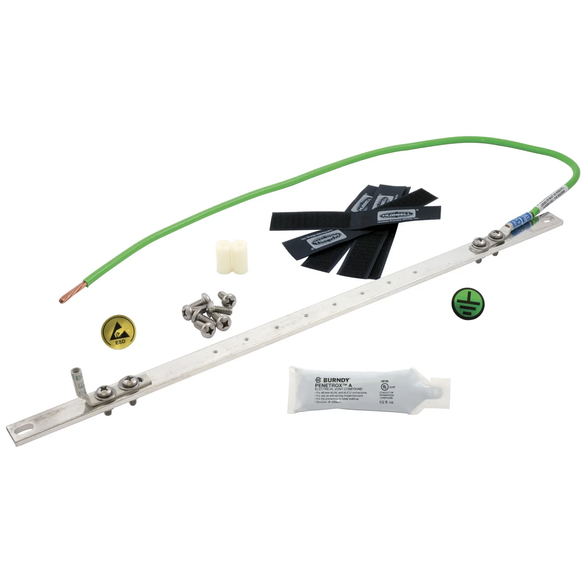 Grounding Bus Bar Kit, 19 Inch, Copper