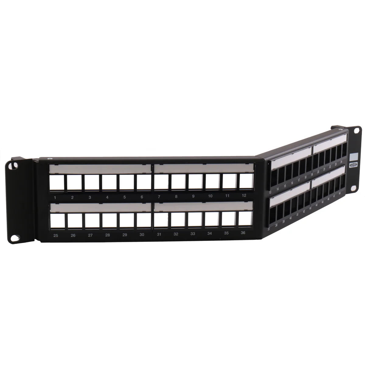 Patch Panel, 48-Port, Unloaded, Angled