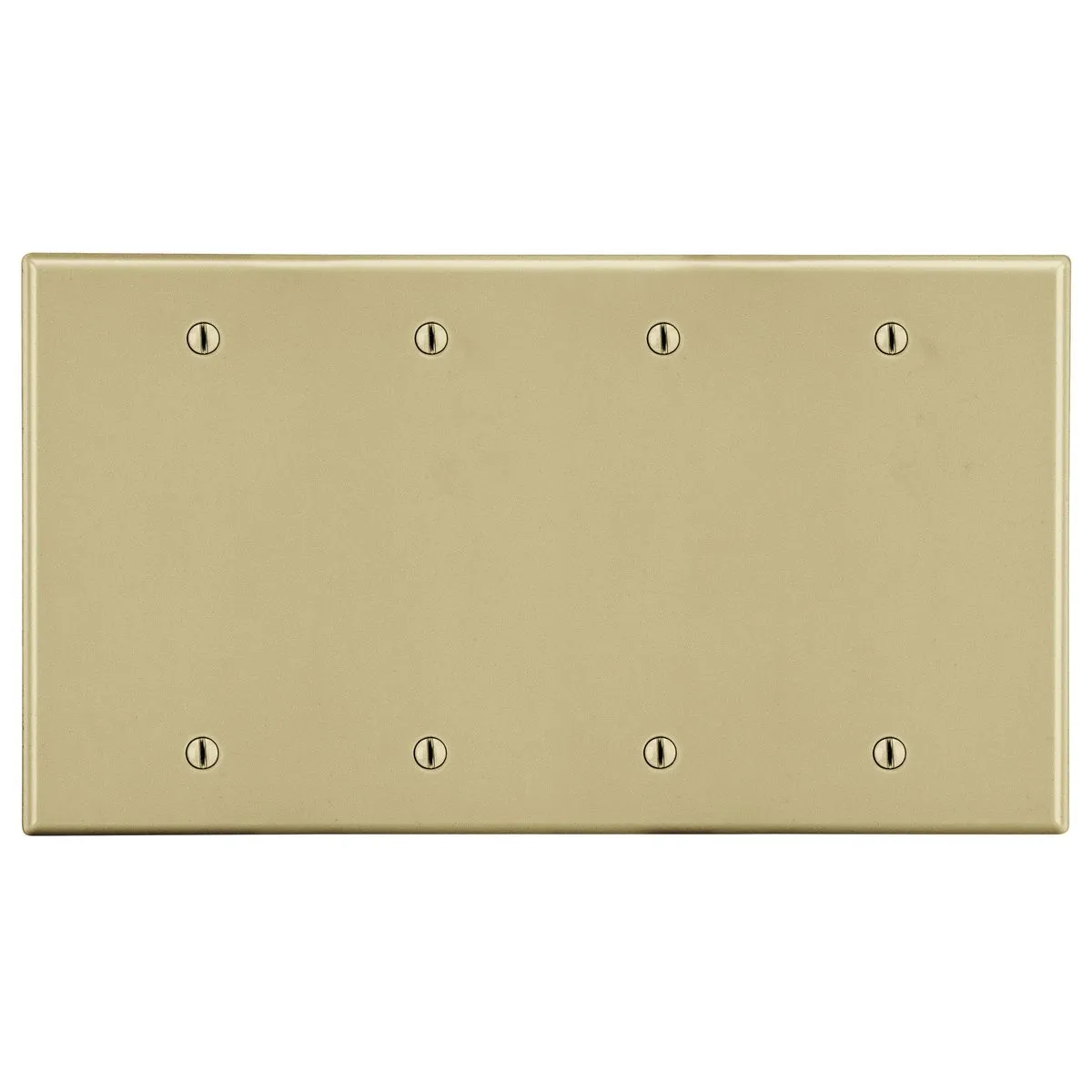 Wallplate, 4-Gang, 4 Box Mount Blank, Ivory