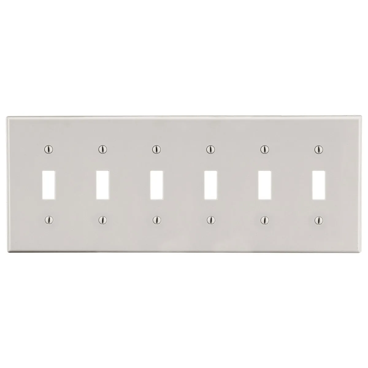 Wallplate, 6-Gang, 6 Toggle, Light Almond