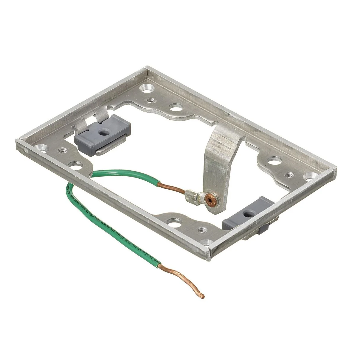 Flange, 1-Gang Rectangular, Aluminum, Ground Wire