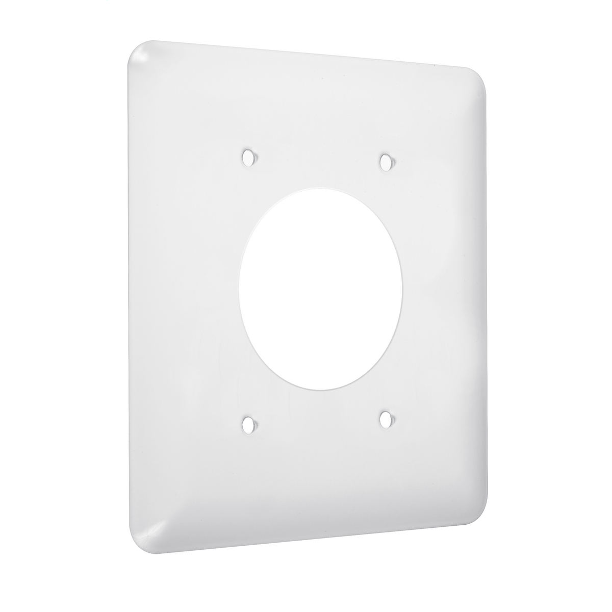 Single Receptacle Maxi Wall Plates, Number of Gangs 2 Metal, Smooth Finish, White