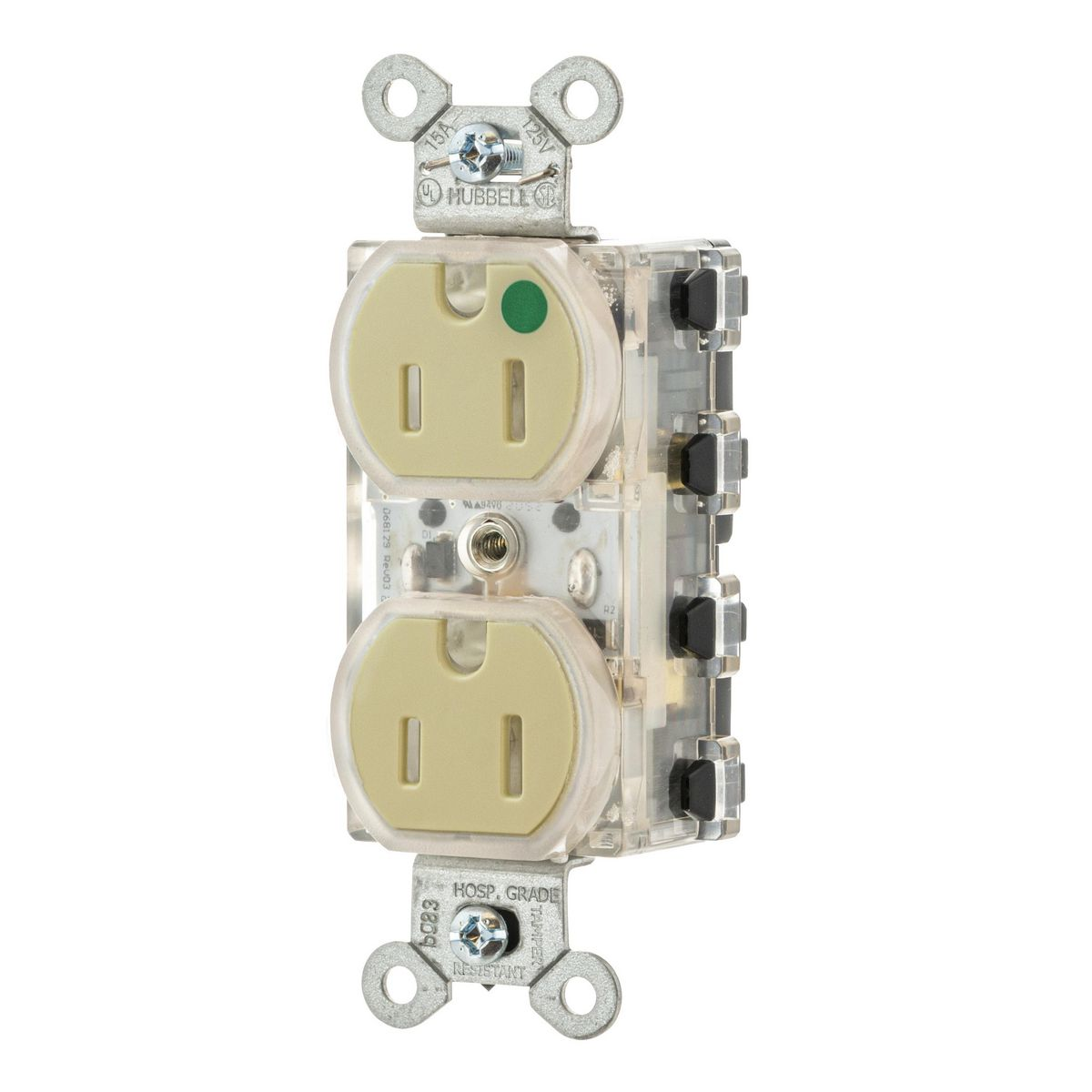 HUBBELL SNAP8200ILTR Snapconnect Receptacle, Duplex, 5-15R, 15 A, 125V AC, Ivory, 2 Poles, Modular Wiring | CR4GBZ 799ZA3