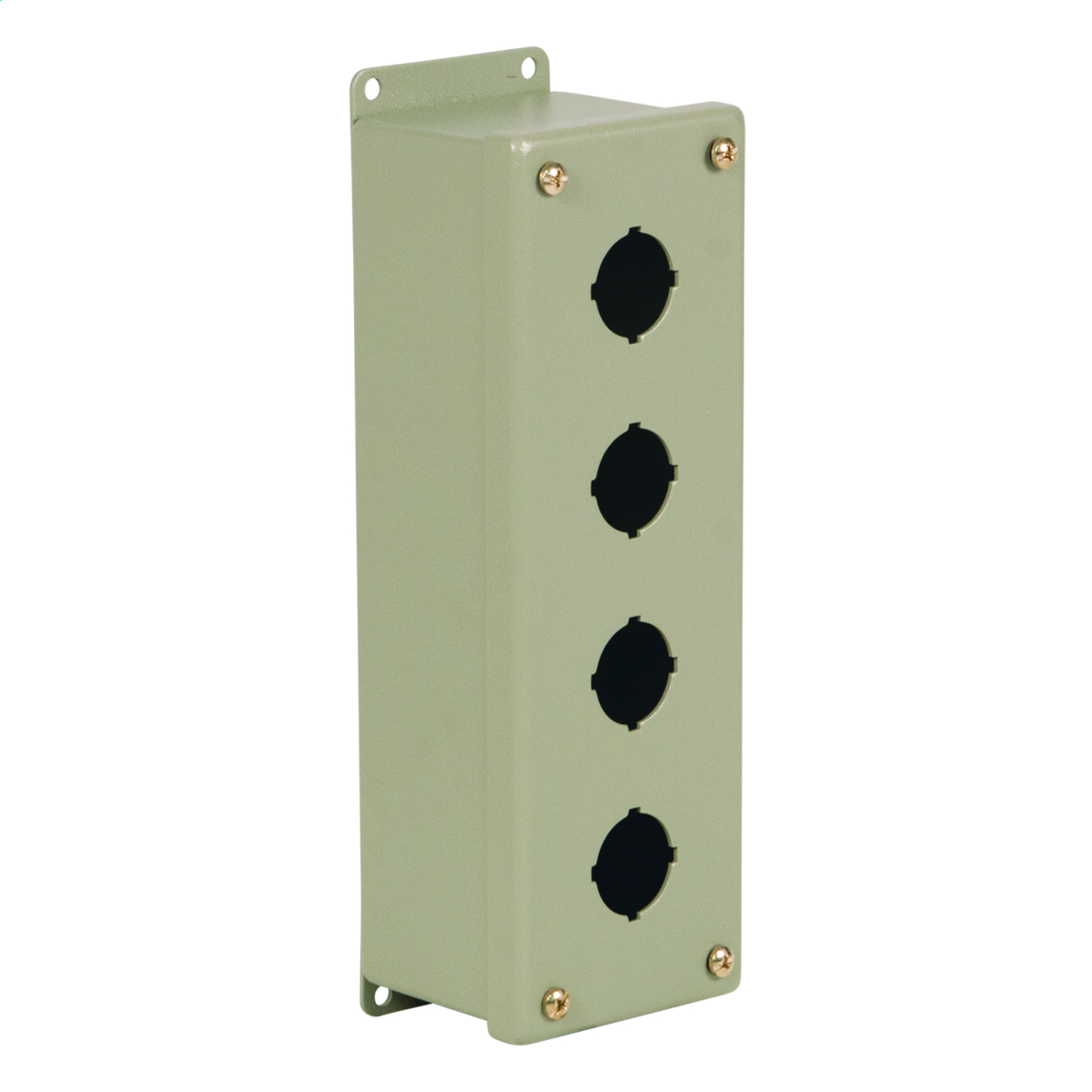 Pushbutton Enclosure, 10 Holes, 30mm, 25 x 3 x 3 Inch Size, Wall Mount, Carbon Steel
