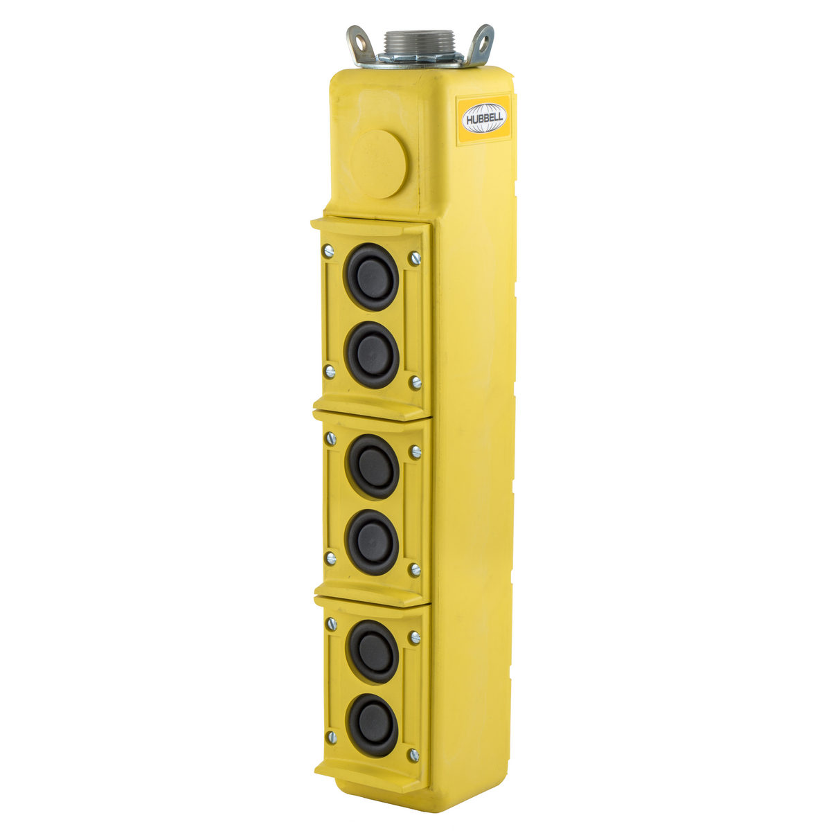 Pendant Control Station, Six Button, 250 VAC, Yellow