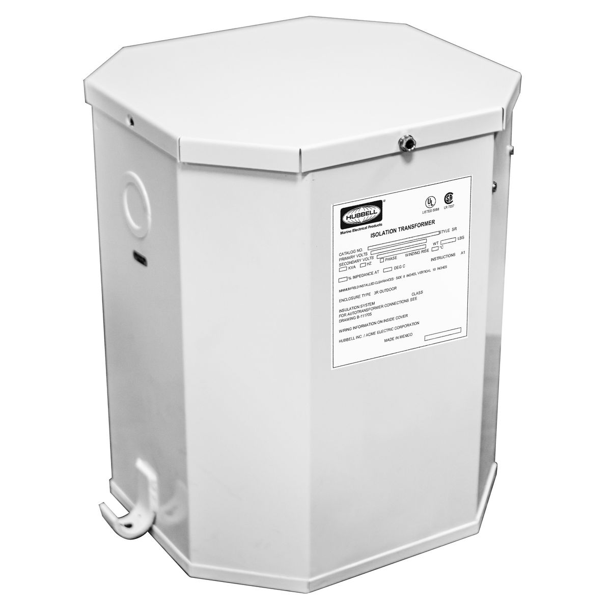 Hubbell Marine Isolation Transformers, Available with or without Auto-Boost, Available in 15 kVA and 25 kVA models