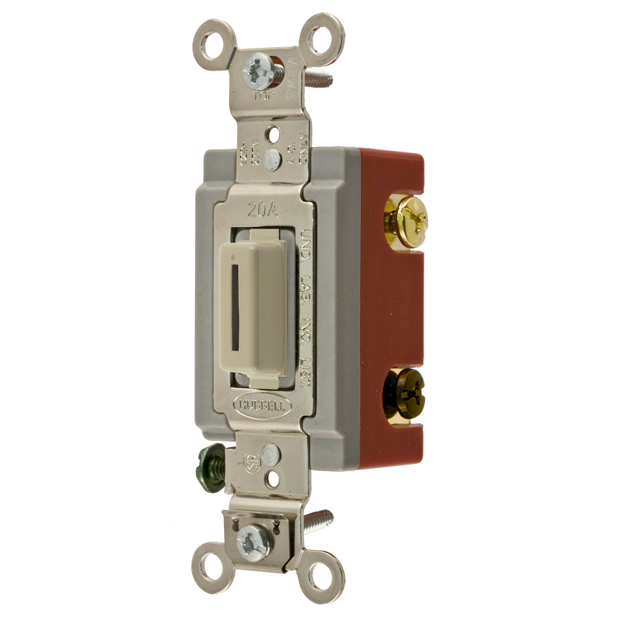 Toggle Switch, Three Way, 20A, 120/277VAC, Ivory