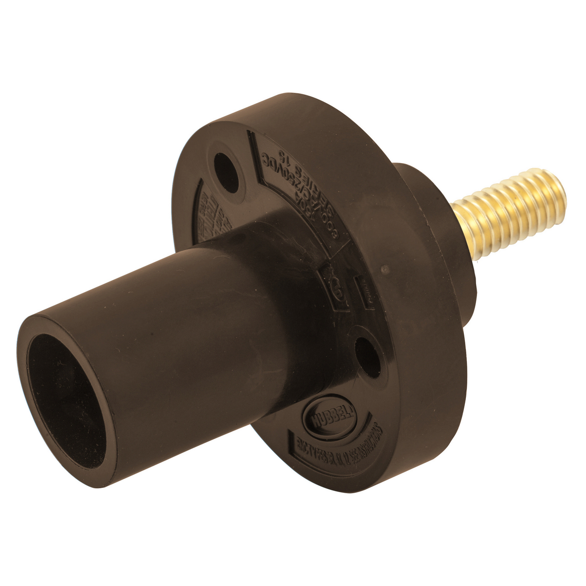 HUBBELL WIRING DEVICE-KELLEMS HBL15MRSBN Single Pole Connector, Male, Thread End, 150 A, Brown | BD4BTR